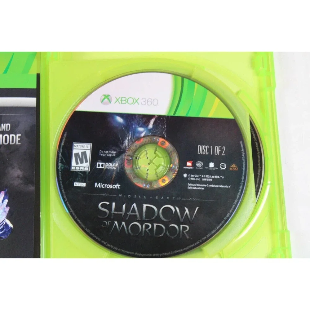 Middle Earth: Shadow of Mordor (Microsoft XBox 360) Authentic, Complete